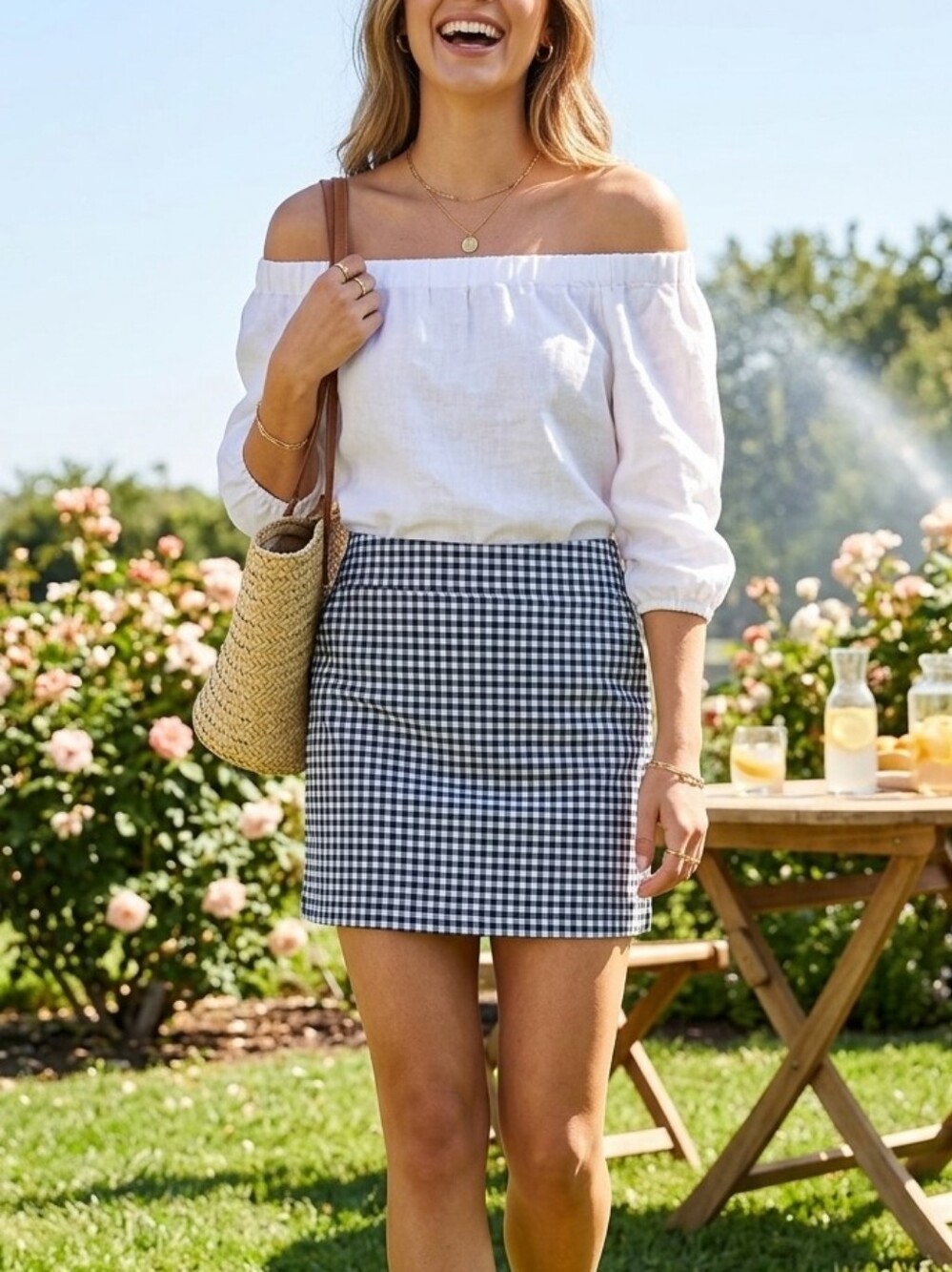 S.C. & CO. Checker Skort Size 4 W 15"
